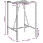 Grauer Outdoor-Stehtisch aus synthetischem Rattan, 70 x 70 x 110 cm von vidaXL, Gartentische - Ref: Foro24-368695, Preis: 114...