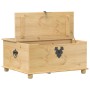 Caja de almacenaje Corona madera maciza de pino 90x78x45 cm de vidaXL, Baúles de almacenamiento - Ref: Foro24-4002770, Precio...