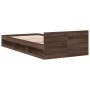 Oak brown engineered wood bed with drawer 75x190 cm by vidaXL, Beds and slatted bases - Ref: Foro24-3280810, Price: 119,71 €,...