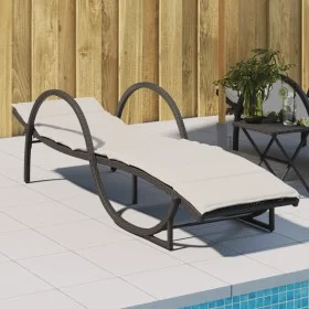 Lounger with black synthetic rattan cushion 60x199x42 cm by vidaXL, Loungers - Ref: Foro24-368257, Price: 159,31 €, Discount: %