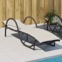 Liege mit schwarzem synthetischem Rattankissen 60x199x42 cm von vidaXL, Liegen - Ref: Foro24-368257, Preis: 159,31 €, Rabatt: %
