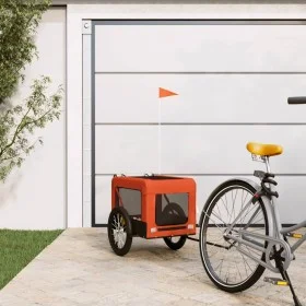 Bicycle pet trailer, iron frame, Oxford fabric, orange and black. by vidaXL, pet strollers - Ref: Foro24-93921, Price: 106,87...