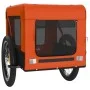 Bicycle pet trailer, iron frame, Oxford fabric, orange and black. by vidaXL, pet strollers - Ref: Foro24-93921, Price: 106,87...