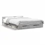 Cama con cajones madera ingeniería gris Sonoma 120x200 cm de vidaXL, Camas y somieres - Ref: Foro24-3280760, Precio: 171,20 €...