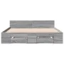 Sonoma gray engineered wood bed with drawers 120x200 cm by vidaXL, Beds and slatted bases - Ref: Foro24-3280760, Price: 168,8...