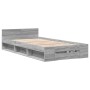 Sonoma gray engineered wood bed with drawer 100x200 cm by vidaXL, Beds and slatted bases - Ref: Foro24-3280795, Price: 137,30...