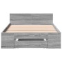 Sonoma gray engineered wood bed with drawer 100x200 cm by vidaXL, Beds and slatted bases - Ref: Foro24-3280795, Price: 137,30...