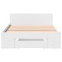 Weißes Holzwerkstoffbett mit Schublade 90x200 cm von vidaXL, Betten und Lattenroste - Ref: Foro24-3280797, Preis: 134,88 €, R...
