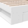 Weißes Holzwerkstoffbett mit Schublade 90x200 cm von vidaXL, Betten und Lattenroste - Ref: Foro24-3280797, Preis: 134,88 €, R...