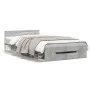 Cama con cajón madera de ingeniería gris hormigón 75x190 cm de vidaXL, Camas y somieres - Ref: Foro24-3280807, Precio: 114,88...