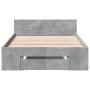 Cama con cajón madera de ingeniería gris hormigón 75x190 cm de vidaXL, Camas y somieres - Ref: Foro24-3280807, Precio: 116,28...