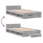 Cama con cajón madera de ingeniería gris hormigón 75x190 cm de vidaXL, Camas y somieres - Ref: Foro24-3280807, Precio: 116,28...