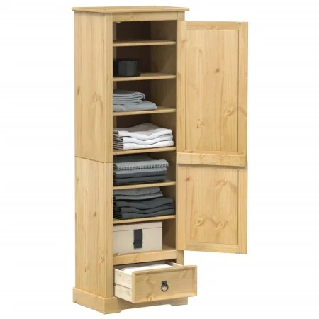Corona Kleiderschrank aus massivem Kiefernholz 55x38x170 cm von vidaXL, Kleiderschränke - Ref: Foro24-4002767, Preis: 215,19 ...