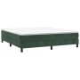 Estructura cama sin colchón terciopelo verde oscuro 160x200 cm