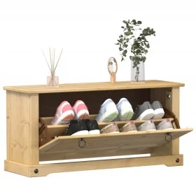 Corona shoe cabinet solid pine wood 99x32x47 cm by vidaXL, Shoe racks and shoe organizers - Ref: Foro24-4002784, Price: 112,5...