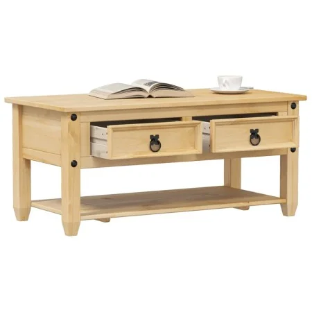 Corona coffee table with drawers solid pine wood 100x48x45 cm by vidaXL, Coffee table - Ref: Foro24-4002773, Price: 120,12 €,...