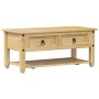 Corona coffee table with drawers solid pine wood 100x48x45 cm by vidaXL, Coffee table - Ref: Foro24-4002773, Price: 113,18 €,...
