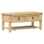 Corona coffee table with drawers solid pine wood 100x48x45 cm by vidaXL, Coffee table - Ref: Foro24-4002773, Price: 113,18 €,...