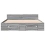 Cama con cajones madera de ingeniería gris Sonoma 135x190 cm de vidaXL, Camas y somieres - Ref: Foro24-3280774, Precio: 152,7...