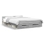 Cama con cajones madera ingeniería gris Sonoma 120x190 cm de vidaXL, Camas y somieres - Ref: Foro24-3280781, Precio: 160,23 €