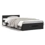 Black engineered wood bed with drawer 75x190 cm by vidaXL, Beds and slatted bases - Ref: Foro24-3280805, Price: 120,61 €, Dis...