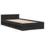 Black engineered wood bed with drawer 75x190 cm by vidaXL, Beds and slatted bases - Ref: Foro24-3280805, Price: 122,04 €, Dis...