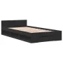Black engineered wood bed with drawer 75x190 cm by vidaXL, Beds and slatted bases - Ref: Foro24-3280805, Price: 120,61 €, Dis...