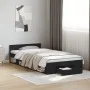 Black engineered wood bed with drawer 75x190 cm by vidaXL, Beds and slatted bases - Ref: Foro24-3280805, Price: 120,61 €, Dis...
