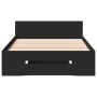 Black engineered wood bed with drawer 75x190 cm by vidaXL, Beds and slatted bases - Ref: Foro24-3280805, Price: 120,61 €, Dis...