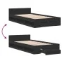 Black engineered wood bed with drawer 75x190 cm by vidaXL, Beds and slatted bases - Ref: Foro24-3280805, Price: 120,61 €, Dis...