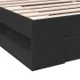 Black engineered wood bed with drawer 75x190 cm by vidaXL, Beds and slatted bases - Ref: Foro24-3280805, Price: 120,61 €, Dis...
