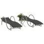 Tumbonas con mesita 2 unidades ratán sintético gris claro by vidaXL, Loungers - Ref: Foro24-368268, Price: 267,75 €, Discount: %