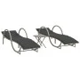 Tumbonas con mesita 2 unidades ratán sintético gris claro by vidaXL, Loungers - Ref: Foro24-368268, Price: 267,75 €, Discount: %
