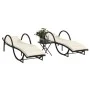 Liegestühle mit Tisch 2 Stück in schwarzem synthetischem Rattan von vidaXL, Liegen - Ref: Foro24-368263, Preis: 262,23 €, Rab...