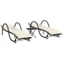 Liegestühle mit Tisch 2 Stück in schwarzem synthetischem Rattan von vidaXL, Liegen - Ref: Foro24-368263, Preis: 262,23 €, Rab...