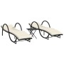 Liegestühle mit Tisch 2 Stück in schwarzem synthetischem Rattan von vidaXL, Liegen - Ref: Foro24-368263, Preis: 266,30 €, Rab...