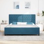 Estructura de cama Azul oscuro 200 x 200 cm Terciopelo