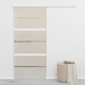 Schiebetür aus ESG-Glas und silbernem Aluminium, 90 x 205 cm von vidaXL, Türen - Ref: Foro24-288059, Preis: 260,00 €, Rabatt: %