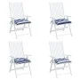 Cojines de silla 4 uds tela a rayas azul y blanco 40x40x7 cm de vidaXL, Cojines para sillas y sofás - Ref: Foro24-361487, Pre...