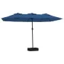 Doppelschirm mit hellblauen LED-Lichtern 449x245 cm von vidaXL, Sonnenschirme - Ref: Foro24-362960, Preis: 203,67 €, Rabatt: %