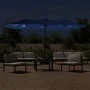 Doppelschirm mit hellblauen LED-Lichtern 449x245 cm von vidaXL, Sonnenschirme - Ref: Foro24-362960, Preis: 203,67 €, Rabatt: %