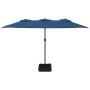 Double umbrella with light blue LED lights 449x245 cm by vidaXL, Umbrellas - Ref: Foro24-362960, Price: 227,43 €, Discount: %