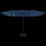 Doppelschirm mit hellblauen LED-Lichtern 449x245 cm von vidaXL, Sonnenschirme - Ref: Foro24-362960, Preis: 203,67 €, Rabatt: %