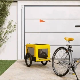 Trailer bicycle pets iron Oxford cloth yellow black by vidaXL, pet strollers - Ref: Foro24-93924, Price: 113,11 €, Discount: %