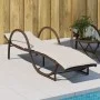 Lounger with brown synthetic rattan cushion 60x199x42 cm by vidaXL, Loungers - Ref: Foro24-368258, Price: 162,39 €, Discount: %