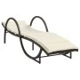 Lounger with brown synthetic rattan cushion 60x199x42 cm by vidaXL, Loungers - Ref: Foro24-368258, Price: 162,39 €, Discount: %