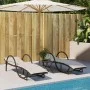Lounger with brown synthetic rattan cushion 60x199x42 cm by vidaXL, Loungers - Ref: Foro24-368258, Price: 162,39 €, Discount: %