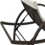 Tumbona con cojín ratán sintético marrón 60x199x42 cm de vidaXL, Tumbonas - Ref: Foro24-368258, Precio: 143,91 €, Descuento: %
