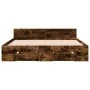 Cama con cajones madera de ingeniería roble ahumado 135x190 cm de vidaXL, Camas y somieres - Ref: Foro24-3280773, Precio: 154...