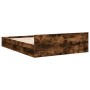 Bett aus geräuchertem Eichenholzwerkstoff mit Schubladen, 135 x 190 cm von vidaXL, Betten und Lattenroste - Ref: Foro24-32807...